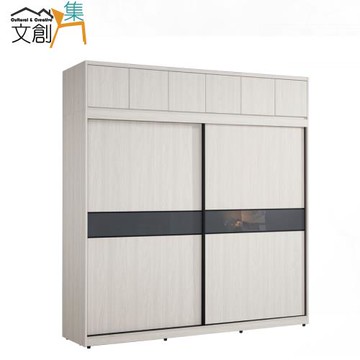 文創集 摩克7尺多功能二抽拉盤推&開門加高衣櫃/收納櫃組合