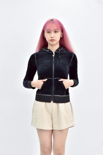 (S) nice claup co ltd 絨布長袖連帽黑色外套
