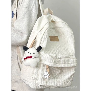 新款書包女ins日係簡約學院風學生大容量雙肩包 韓版百搭旅行背包