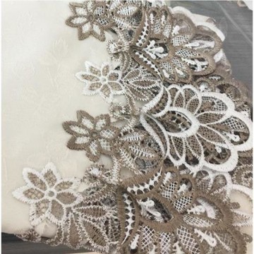 簡約布藝水溶蕾絲花邊餐桌布長方形茶幾布床頭柜微波爐蓋巾