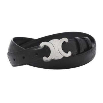 【CELINE】 經典TRIOMPHE壓花 Taurillon皮革腰帶/皮帶 黑色 ( 90 cm ) - 45AKA3ANP 38SI
