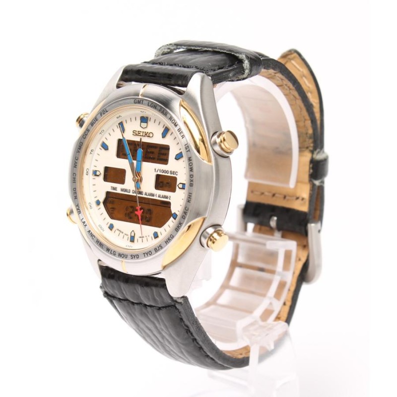 セイコー 腕時計 ワールドタイム H021-8040 クオーツ ホワイト SEIKO 