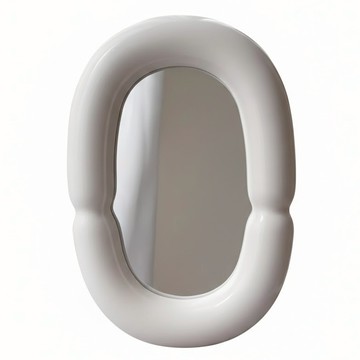 奶油棉花糖立鏡 陶瓷玻璃材質 14x22.5x2.8cm  奶油色