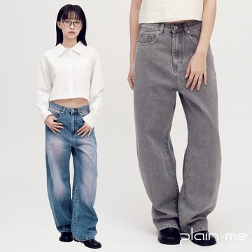 plain-me [SAAKO 打褶闊腿] 女褲 女生長褲 丹寧長褲 牛仔褲 長褲 [SAA4015-252]
