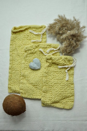 零廢物華麻/袋組/可重複使用的可水洗生態食品儲存