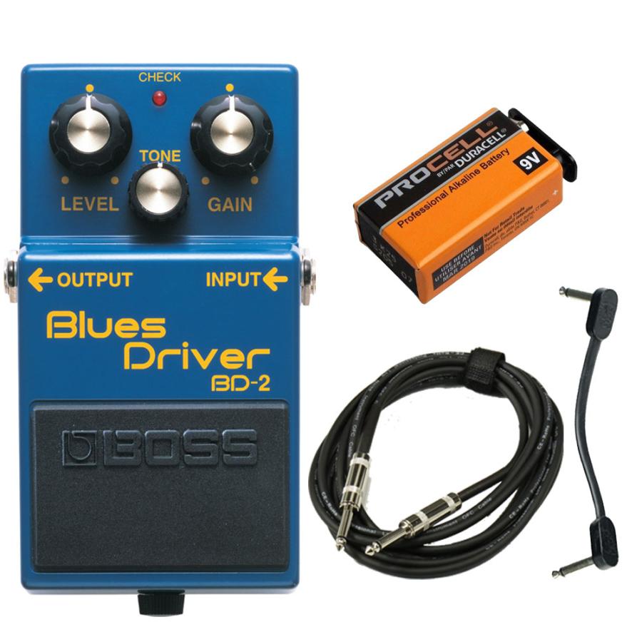 BOSS   BD-2 Blues Driver スターターセット -アルカリ9V電池、3.5mギターケーブル、パッチケーブル-(YRK)