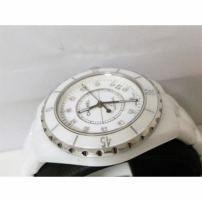 美品 シャネル J12 H1629 12Pダイヤ 39mm セラミック ホワイト