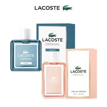 快速出貨【LACOSTE】經典男女迷你對香組(經典女性淡香精迷你瓶4.5ml+經典沁藍淡香精迷你瓶4.5ml)