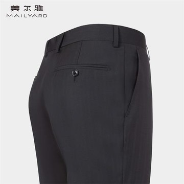 MAILYARD/美爾雅西褲 商務男士春夏薄款羊毛中腰直筒西裝長褲 405