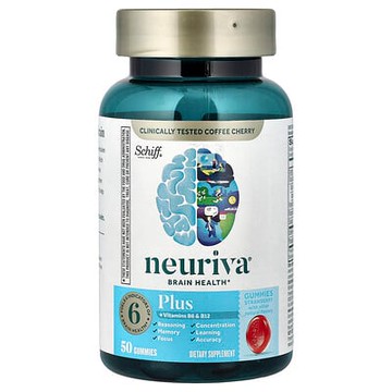 Schiff, Neuriva Brain Performance，加上維生素 B6、B12和葉酸、草莓，50 粒軟糖