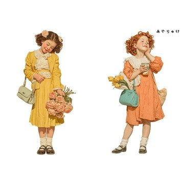 【4 月新作 1】08-121-0238 人物貼紙 春日復古
