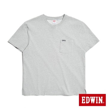 EDWIN 男款 吸濕排汗雙面布短袖T恤(銀灰色)