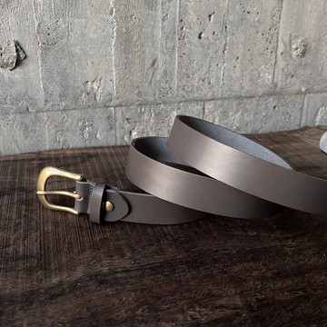 3cm寬 好耐皮帶 馬蹄頭I鐵灰 植鞣革真皮腰帶