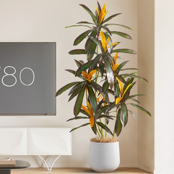 開公司票/免運 假花仿真花擺設紅鐵樹高端輕奢仿生綠植植物盆栽室內客廳裝飾擺件 LPS/AL9/11 公司貨 快速出貨