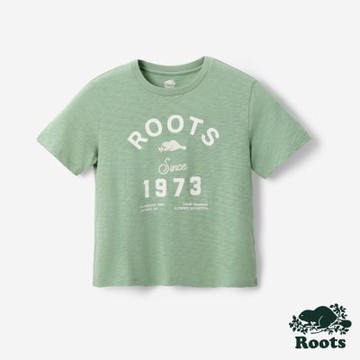 Roots 女裝- ROOTS NATURE CLUB 短袖上衣-羅勒綠