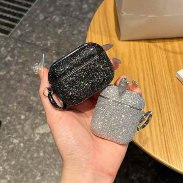 閃粉 ins韓系 簡約 適用AirpodsPro2保護套 1/2/3/4代保護殼 pro蘋果耳機殼 全包防摔殼 軟殼