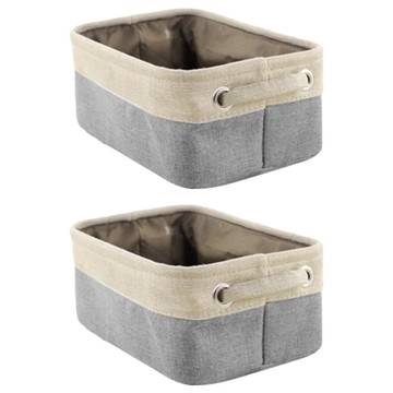 北歐布藝收納籃 01小號  24.5 x 18 x 11cm  灰色  2個
