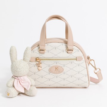 PLAYBOY - 手提半月包附長背帶 Graceful系列 - 米白色/541-0107-01-6