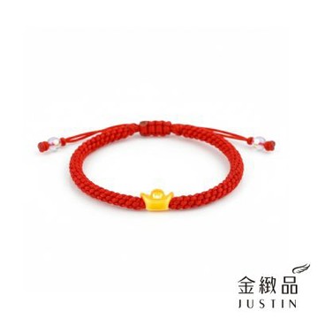 金緻品 黃金紅繩手鍊 金喜元寶 0.12錢