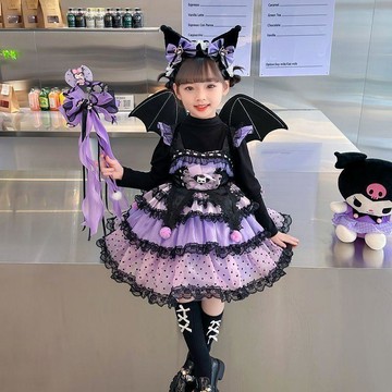 ✨台灣出貨✨ 萬聖節服裝兒童 萬聖節服裝兒童 庫洛米衣服 女童萬聖節兒童服裝 連衣裙 洛麗塔公主裙 生日秋冬款裙子 co
