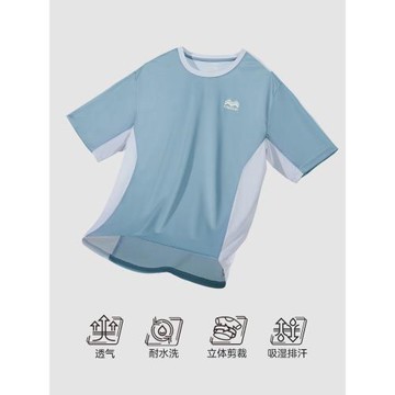 Kawasaki春季新款專業羽毛球服運動短袖T恤男款排汗透氣休閑衫