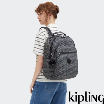 『首爾包』Kipling 幾何印花機能手提後背包-SEOUL