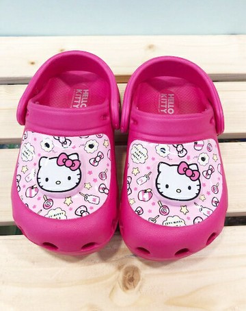 【震撼精品百貨】Hello Kitty 凱蒂貓 台灣製Hello kitty正版兒發亮勃肯涼鞋-桃色(15-22號)#18162 震撼日式精品百貨