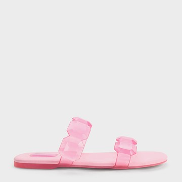 Fia 果凍方塊平底拖鞋