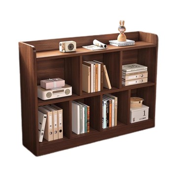 書架胡桃木色兒童落地簡約書櫃學生教室矮櫃置物架定制收納格子櫃129-SFY 公司貨