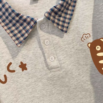 polo領情侶裝 上衣 POLO衫 短袖上衣 短袖衫 特大碼150公斤polo領情侶同款印花短袖t恤女女裝