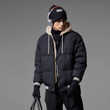冬季男士寬松連帽鴨絨外套  短款羽絨服外套