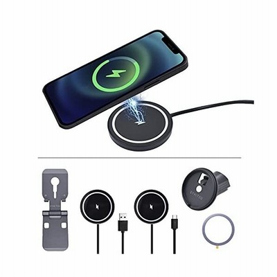 マグネットワイヤレス充電 Magsafe充電器 携帯電話スタンド 車ホルダー 2個セット Usb A Type Cタイプポート Iphone12 1 通販 Lineポイント最大get Lineショッピング