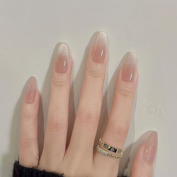 🎀日韓爆款🎀 初夏晶石貓眼溫柔美甲顯白百橢圓手工穿戴高階純手工指甲貼片成品