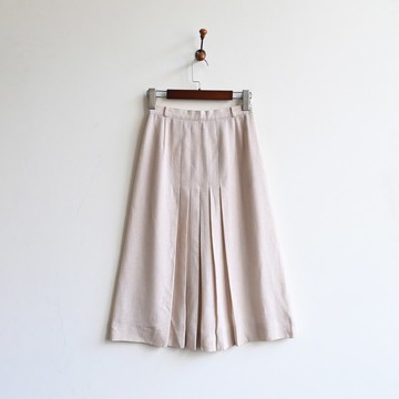 【蛋植物古著】原米結構打褶高腰古著長裙