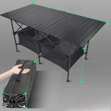 戶外折疊蛋卷桌可升降鋁合金擺攤桌便攜式防木紋簡易超輕野餐桌