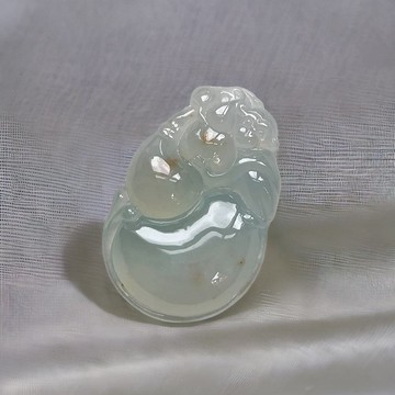 冰種飄紅翡翠猴採桃 | 天然緬甸玉翡翠A貨 | 送禮