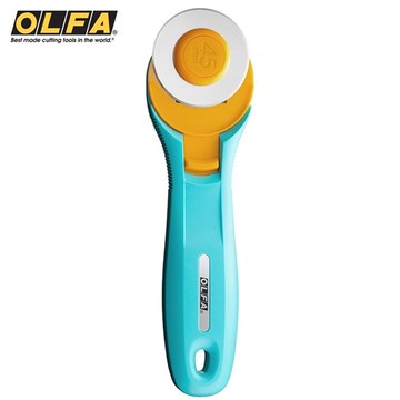 日本OLFA滾輪式45mm切割布刀拼布刀RTY-2/C水藍(右左手皆適)