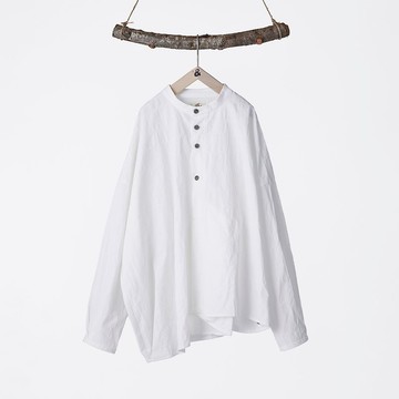 如初衣襬不規則半開襟上衣