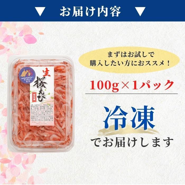 駿河湾産 静岡県 生桜えび 無添加「生桜えび 100g×1パック」鮮度抜群 大井川港水揚げ 桜えび 産地直送