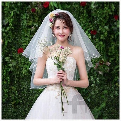 Vert ウエディング パーティー 結婚式 ヘッドドレス ウエディングドレス フェイスアップ ショート 2段 ベール ヴェール 花嫁 通販 Lineポイント最大get Lineショッピング