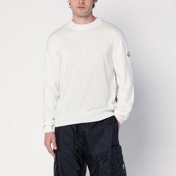 White jumper with logo print