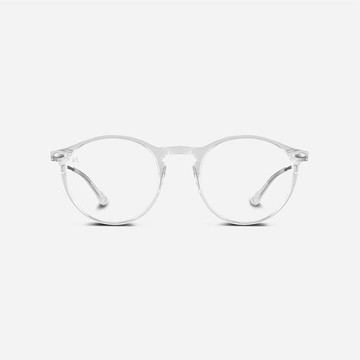 抗藍光時尚造型平光閱讀眼鏡-鏡腳便攜款（橢圓-透明色）
