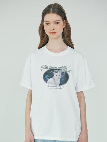 Cotton Whimsical Graphic T-shirt [Beige]