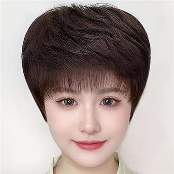 【巴黎精品】現貨+預購 高溫絲短髮整頂假髮透氣輕量免打理假髮隱形增髮-輕薄短直髮女假髮2色a1ky40