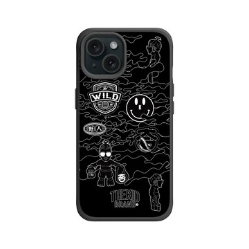 iPhone 15 SolidX 黑 - KID - 黑色線框迷彩
