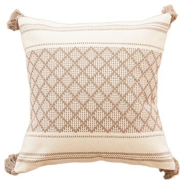 KOTI 日安生活 慵懶奶油風流蘇抱枕  網格流蘇  45 x 45cm