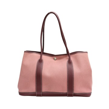 HERMES 愛馬仕 Garden Party 36 肩背包 波爾多酒紅 帆布 口O刻 二手精品 【二手名牌BRAND OFF】
