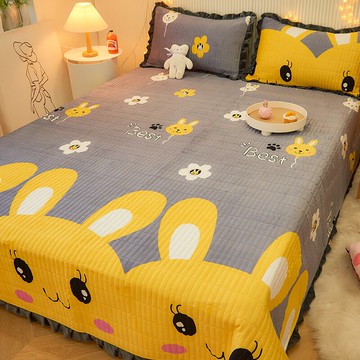 2021新款牛奶絨夾棉床蓋三件套榻榻米水晶珊瑚絨炕蓋加絨床單單件