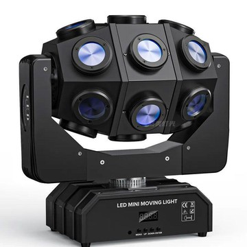 頭燈光束旋轉激光360度聲控ktv閃光七彩光蹦迪婚慶舞臺燈光