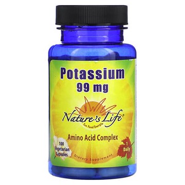 Nature's Life, 鉀，99 毫克，100 粒素食膠囊